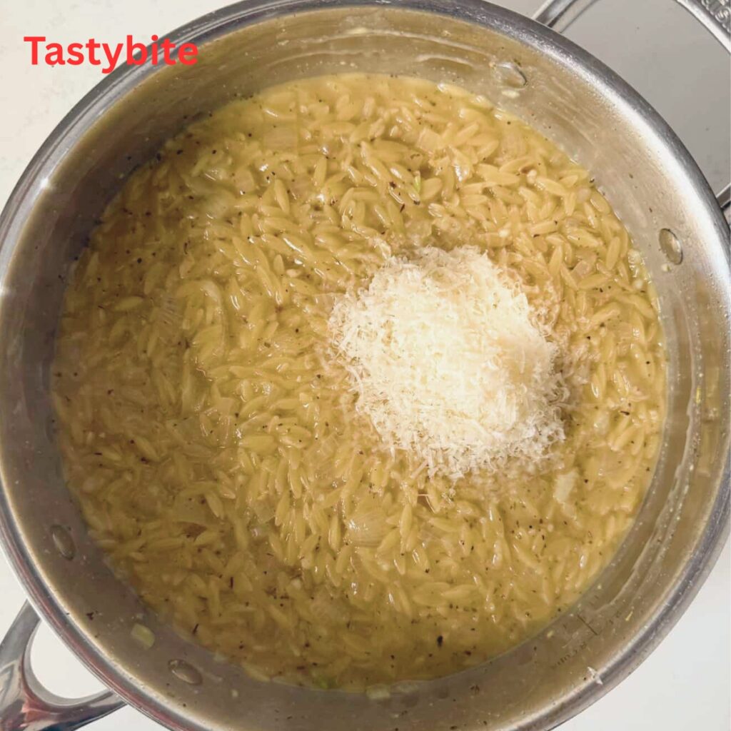 Adding cheese to Orzo