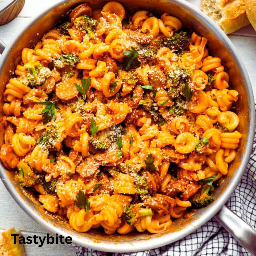 Serving Chicken Sausage Pasta