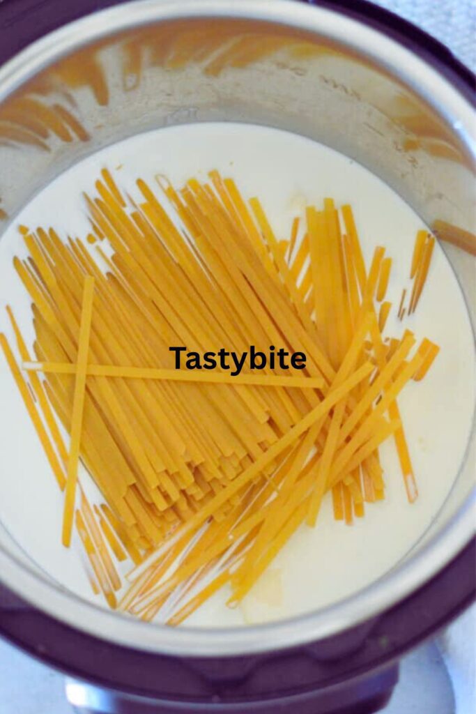 Adding pasta to broth