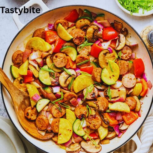 Chicken sausage stir fry with vegetables