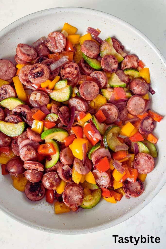 Chicken sausage with vegetables