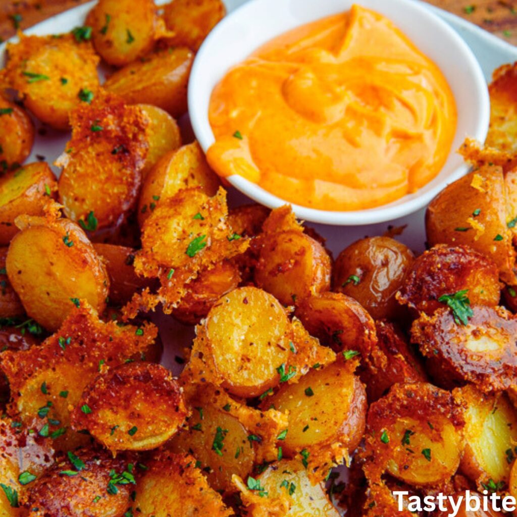 Crispy crusted parmesan potatoes