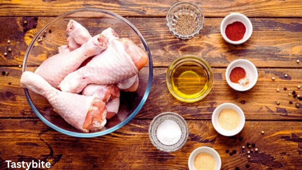 Ingredients needed for Juicy baked chicken legs
