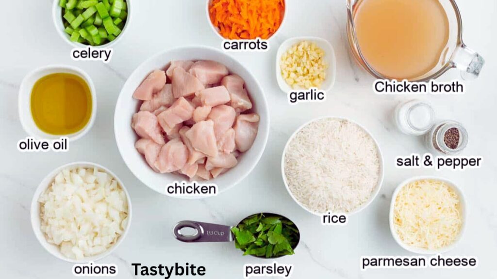 Ingredients needed for One-Pan Chicken and Rice