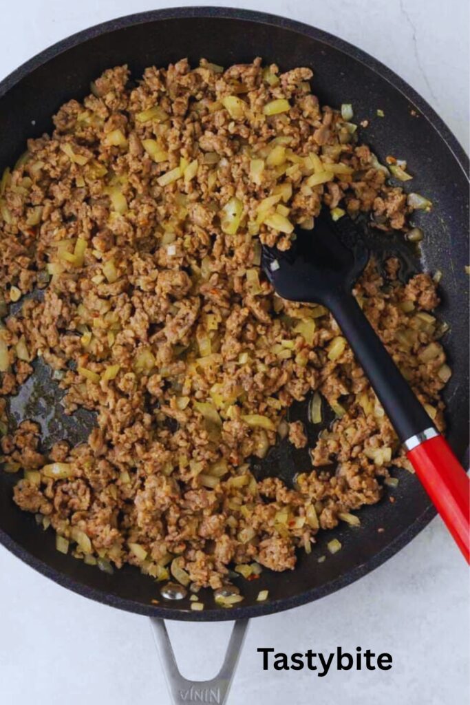 Keep cooking until the sausage is brown