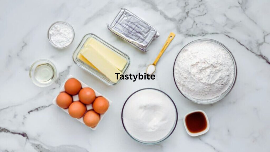 Ingredients for Cream Cheese Pound Cake