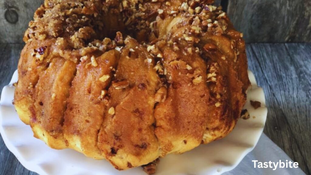 Pecan caramel cinnamon roll cream cheese pound cake