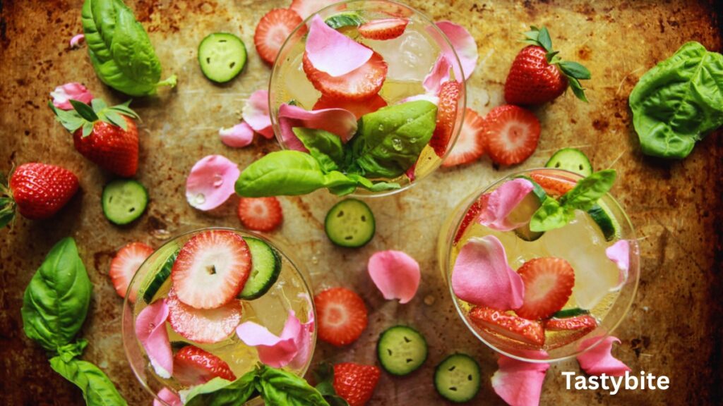 Strawberry basil rose sangria