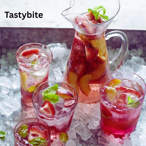 Strawberry basil rose sangria