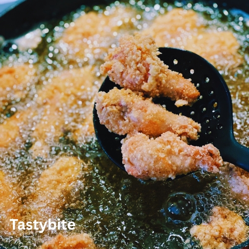 frying honey butter garlic chicken wings