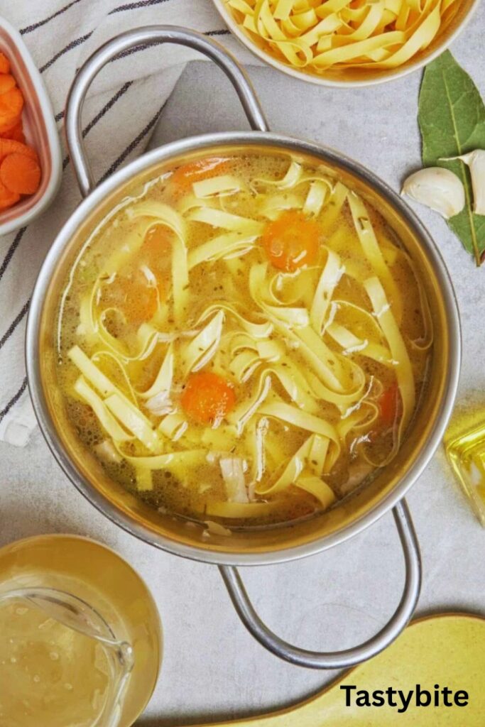 Adding noodles to the Panera chicken noodle soup
