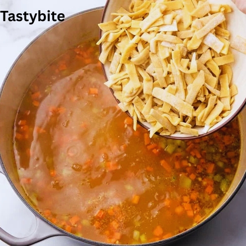 Adding noodles to Chicken Noodle Soup