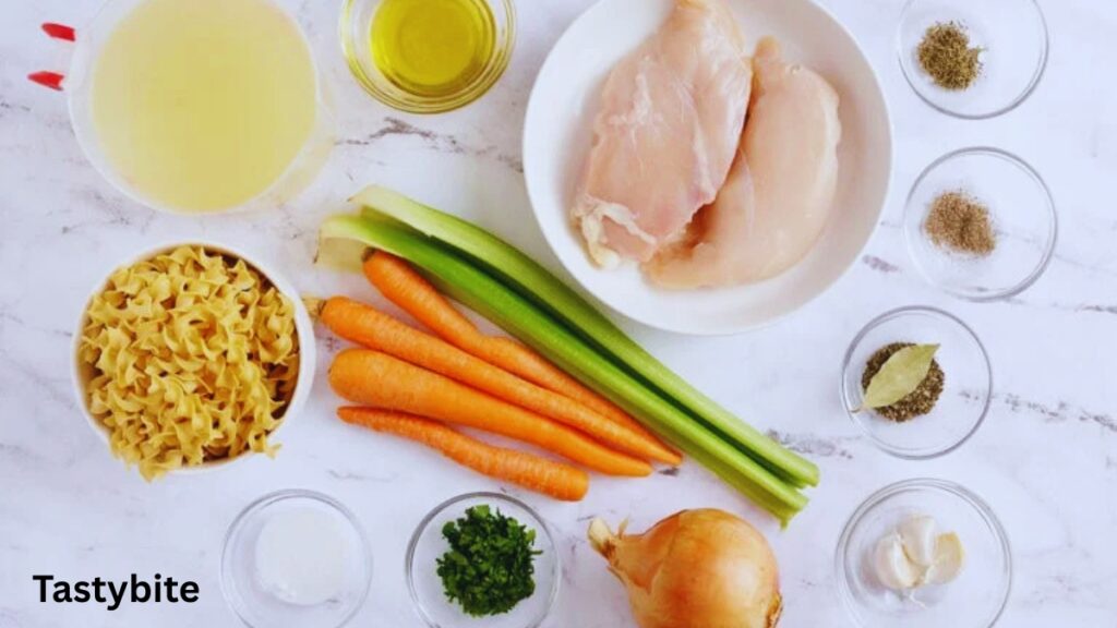 Ingredients for Chicken Noodle Soup