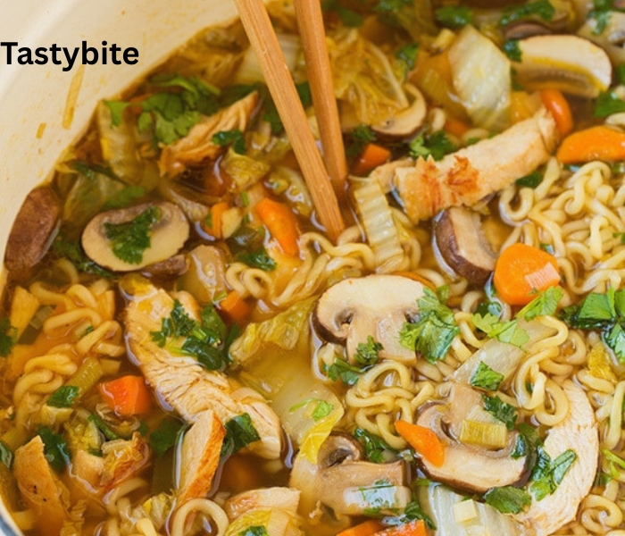 Asian chicken noodle soup