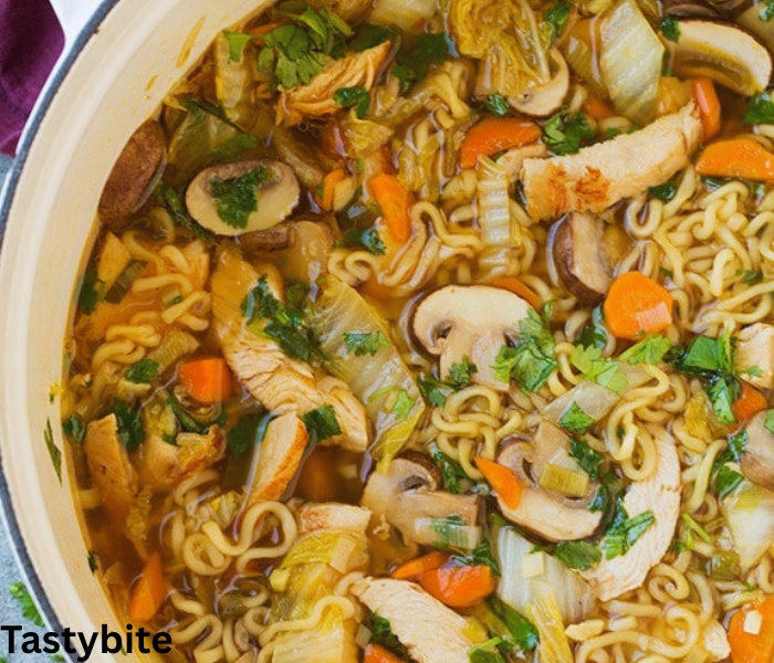 Asian chicken noodle soup