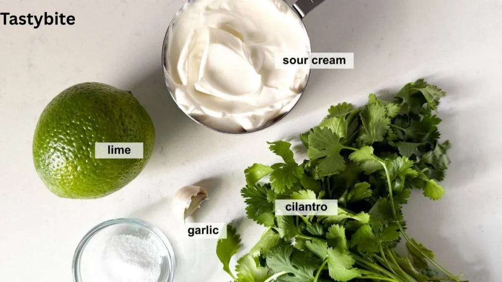 Ingredients for lime crema