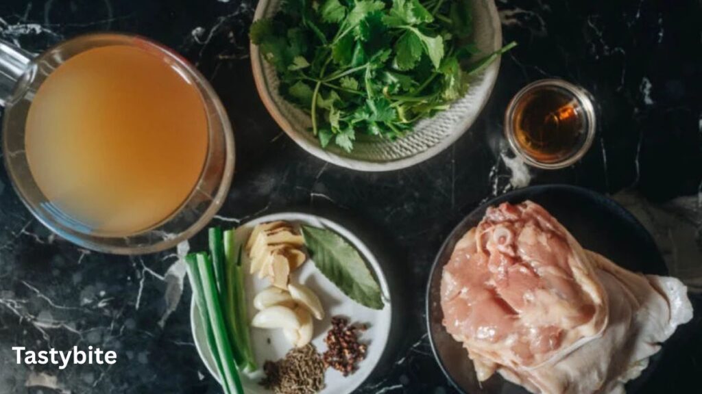 Ingredients for Chinese chicken noodle soup