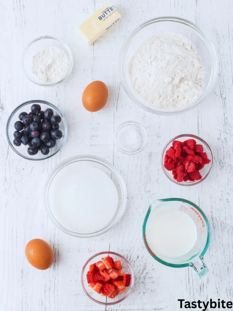 Ingredients for triple berry bread