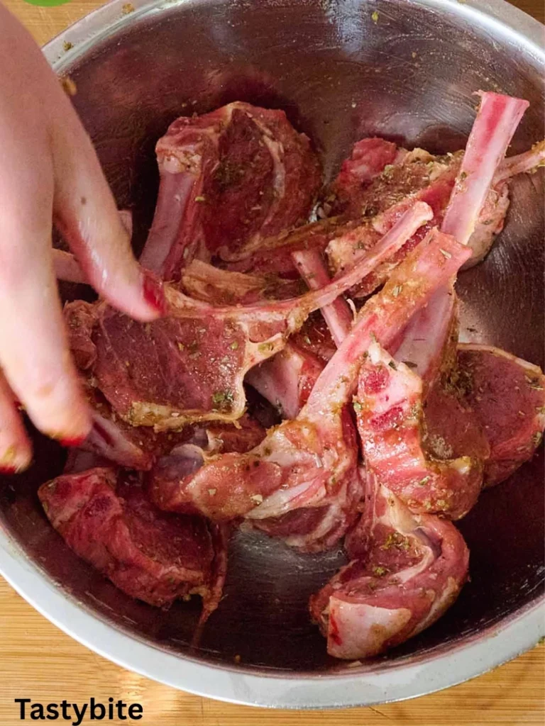 Marinating honey garlic lamb chops