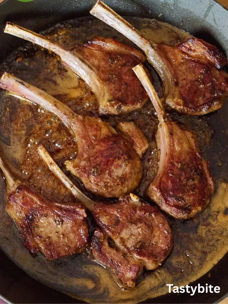 Pouring in garlic lamb chops honey garlic lamb chops