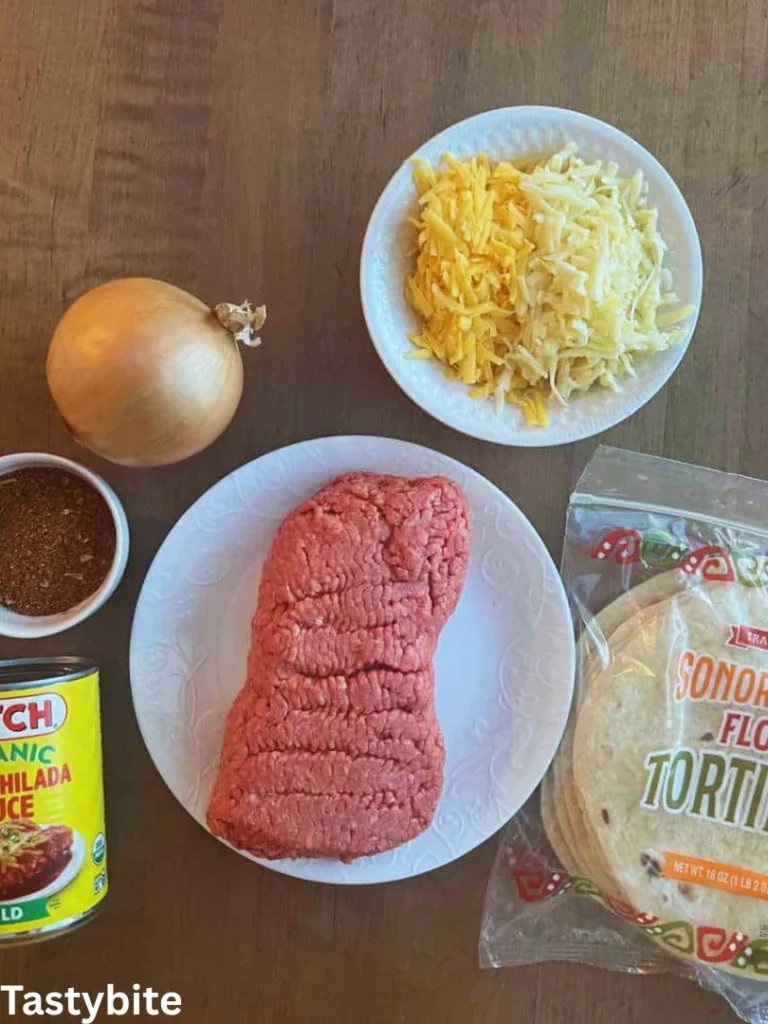 Ingredients for Ground Beef Enchiladas