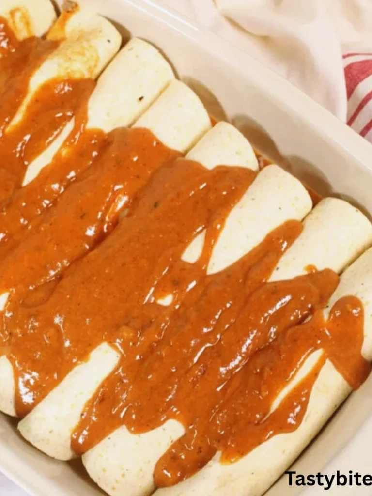 Pouring the sauce over the top